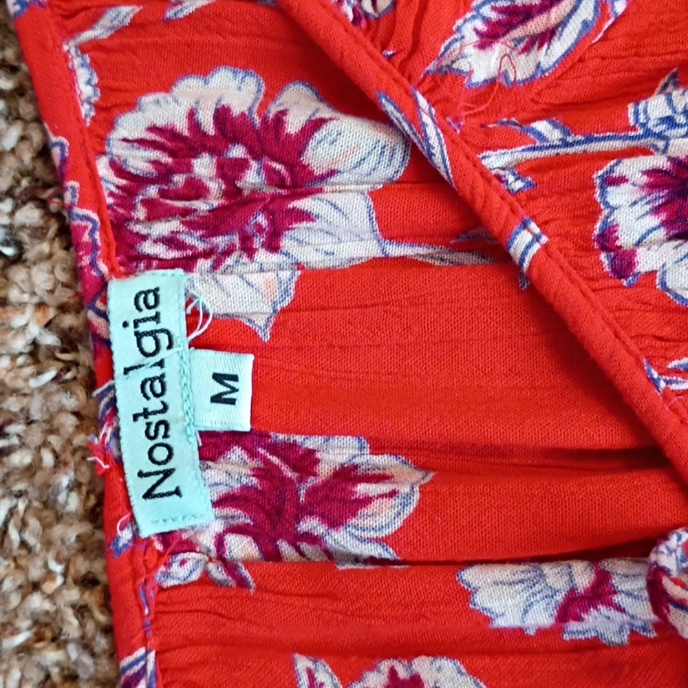 Nostalgia Red and Purple Floral Babydoll Dress - Picture 3 of 10
